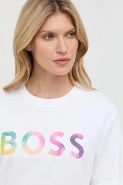 Γυναικεία Κοντομάνικο Βαμβακερό μπλουζάκι BOSS άσπρο -Boss Κατάστημα πωλήσεων unnamed file 396