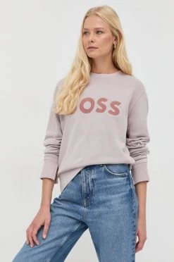Γυναικεία Χωρίς φερμουάρ Βαμβακερή μπλούζα BOSS χρώμα: ροζ, -Boss Κατάστημα πωλήσεων unnamed file 41