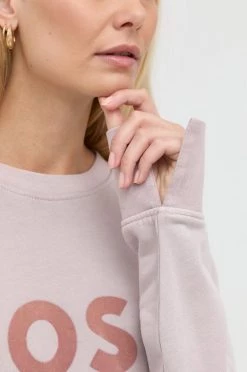 Γυναικεία Χωρίς φερμουάρ Βαμβακερή μπλούζα BOSS χρώμα: ροζ, -Boss Κατάστημα πωλήσεων unnamed file 42