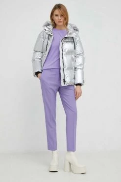 Γυναικεία Κοντομάνικο Βαμβακερό μπλουζάκι BOSS μοβ -Boss Κατάστημα πωλήσεων unnamed file 652