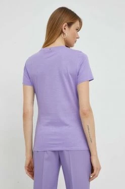 Γυναικεία Κοντομάνικο Βαμβακερό μπλουζάκι BOSS μοβ -Boss Κατάστημα πωλήσεων unnamed file 653