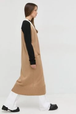 Γυναικεία Με φερμουάρ Μάλλινη ζακέτα BOSS μπεζ,