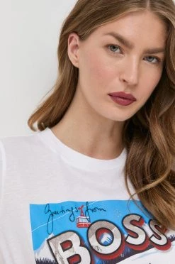 Γυναικεία Κοντομάνικο Βαμβακερό μπλουζάκι BOSS άσπρο -Boss Κατάστημα πωλήσεων unnamed file 831