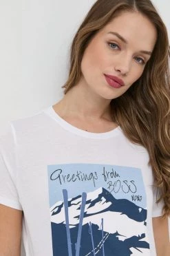 Γυναικεία Κοντομάνικο Βαμβακερό μπλουζάκι BOSS άσπρο -Boss Κατάστημα πωλήσεων unnamed file 836