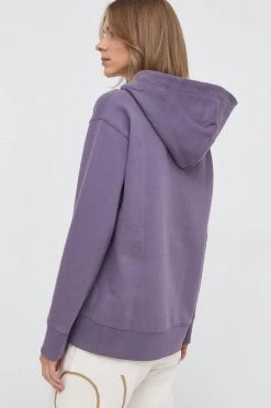 Γυναικεία Χωρίς φερμουάρ Βαμβακερή μπλούζα BOSS χρώμα: μοβ, με κουκούλα -Boss Κατάστημα πωλήσεων unnamed file 866