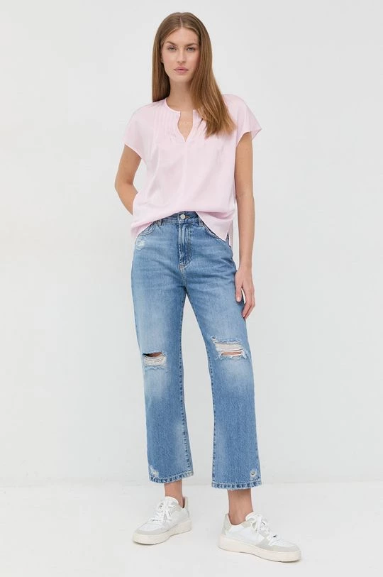 Γυναικεία Μπλούζες Μεταξωτή μπλούζα BOSS χρώμα: ροζ 4 Γυναικεία Μπλούζες Μεταξωτή μπλούζα BOSS χρώμα: ροζ - Image 2